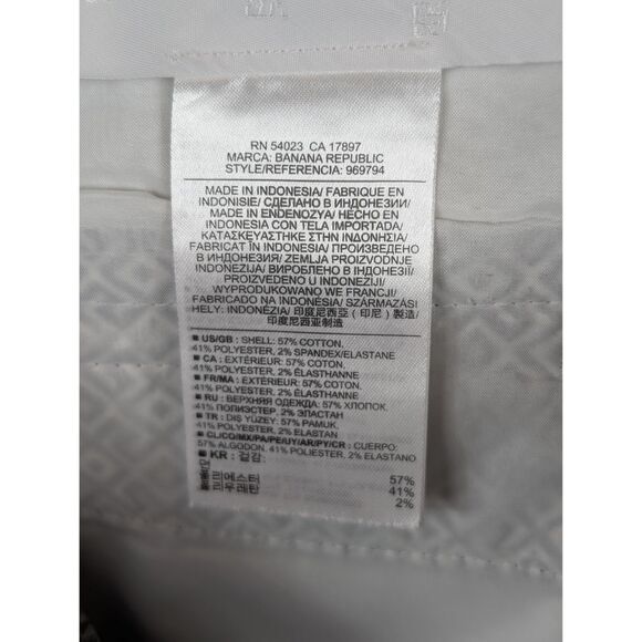 Banana Republic Pattern Hampton Pant Black & White Women's Size 4 - Picture 12 of 13